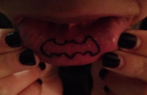 #batman #tattoo #lip Under Lip Tattoo, Batman Tattoo, Lip Tattoos, Girly Stuff, Get A Tattoo, I Tattoo, Girly Things, Tatting, Batman