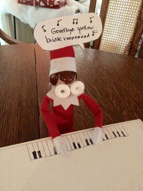 Elf-on John at the piano Elf On The Shelf Ideas Piano, Elf Ideas, Playing Piano, Elf On The Shelf Ideas, The Piano, Shelf Ideas, Jacket Pattern, On The Shelf, The Elf