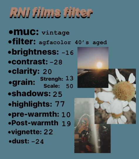 Rni Films Filter, Rni Films, Editing Filters, Vsco Themes, Vintage Filters, Lightroom Filters, Aesthetic Filter, Color Stories, Aesthetic Wallpapers