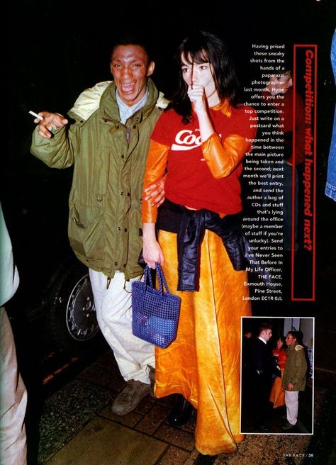 Björk & Tricky Bjork Fashion, Clubbing Aesthetic, Print Inspiration, Club Style, Indie Rock, Aesthetic Fashion, Fitness Inspo, 90s Fashion, Fashion Magazine