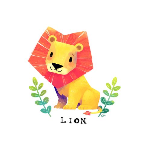 ABOO YANG on Behance Lion And The Mouse, Safari Art, Lion Illustration, Simple Character, Lion Painting, Lion Logo, Children Book, Animal Books, The Zoo