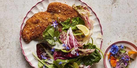 Erin French pairs skillet chicken cutlets with a beautifully leafy salad — TODAY Erin French, Lost Kitchen, French Chicken, Fried Chicken Cutlets, Chicken Cutlet Recipes, Fennel Pollen, Chef Ideas, Chicken Cutlet, Leafy Salad