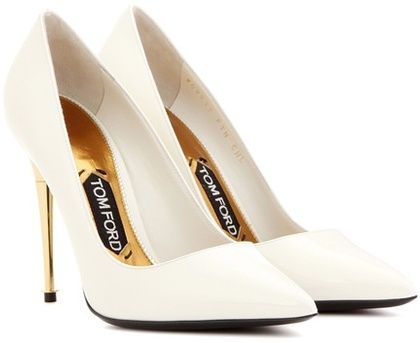 Tom Ford Heels, White Shoes Heels, Tom Ford Leather, Tom Ford Shoes, White Leather Shoes, White High Heels, Patent Shoes, Spike Heels, White Pumps