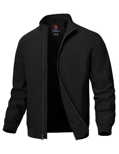 PRICES MAY VARY. Fabric:Our lightweight bomber jackets for men are made of lightweight fabrics to keep you warm in spring,fall and winter. Waterproof:The mens casual golf jacket protects against harmful UV rays, and water resistant fabric will keep you dry in light rain and outdoors. Multi Pockets:With 2 large zipper pockets and 1 inner pocket, men's light work jacket give you plenty of space to store your essentials safely. Humanization Design:Vertical stand-up neckline, classic rib knit hem an Men Fall Jacket, Light Jacket Men, Mens Light Jacket, Mens Jackets Fall, Light Fall, Outdoor Sportswear, Mens Lightweight Jacket, Business Jacket, Jackets Casual