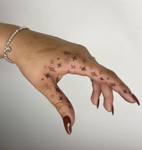 Girly Hand Tattoos, Hand Tatts, Stanley Donwood, Stars Tattoo, Pretty Hand Tattoos, Planet Tattoos, Tattoo Now, Instagram Tattoo, Jewelry Tattoo