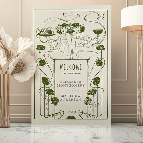 Welcome table wedding entrance