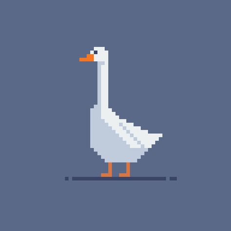 Pixel art design by Vectorpixelstar Goose Pixel Art, Pixel Art Design, Pixel Perfect, Game Art, Pixel Art, Art Design, Knitting, Design, Art