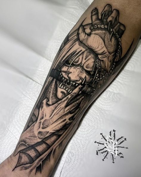 Naruto Reaper Tattoo, Shinigami Naruto Tattoo Design, Shiki Fujin Tattoo Design, Tattoo Patchwork Ideas, Shiki Fujin Tattoo, Medium Tattoos For Men, Enemy Tattoo, Asta Tattoo, Corte Freestyle