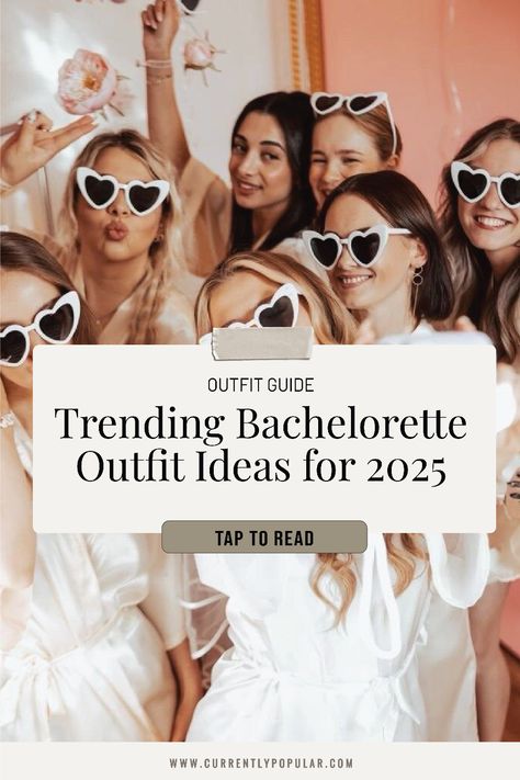 Turn heads with the trendiest bachelorette outfit ideas for 2025! These looks are perfect for every bride and her crew. Explore styles that bring the fun vibes for unforgettable celebrations. Bachelorette Outfit Color Schemes, Classy Bachelorette Outfit, Desert Disco Bachelorette Outfits, Bridal Outfits Casual, Bachelorette Bathing Suit Ideas, Bachelorette Themes Outfits, Bridesmaid Bachelorette Outfit, Bachelorette Theme Outfits, Bride Outfits For Bachelorette Party