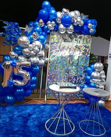 Royal Blue 18th Birthday Theme, Diamond Theme Party, Royal Blue Wedding Theme, Blue Sweet 16, Blue Party Decorations, Birthday Decorations For Men, Blue Birthday Parties, Sweet 16 Decorations, Jelly Wallpaper