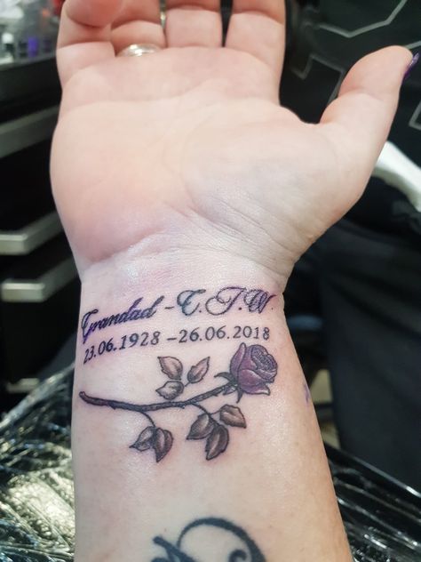 RIP Grandad Rip Grandad Tattoo, Grandad Tattoo, Joker Tattoo, Memorial Tattoo, Stylist Tattoos, Different Tattoos, Piercing Ideas, I Tattoo, Tattoo Quotes