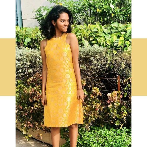 Prarthana Indrajith in yellow brocade cocktail dress Prarthana Indrajith, Parents Quotes, Kids Lehenga, Short Kurti, Trendy Dress Outfits, Kids Frocks, Trendy Dress, Girly Jewelry, Dress Party