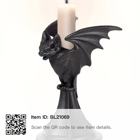 Gothic Candle Holder, Gothic Candles, Festival Aesthetic, Halloween Room, Halloween Room Decor, Craft Photography, Table Decor Living Room, Halloween Vampire, Vampire Bat