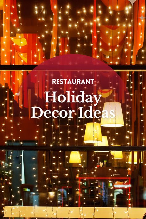 Holiday decorations help create a warm and inviting atmosphere. So why not bring that feeling to your restaurant? Aside from holiday promotions and events, customers love dining out at places that invoke plenty of cheer. There are many ways to make a space stand out during the holidays. That’s why it can be tricky to pin down the right décor and style for a restaurant. But we’re here to help! Below are themes to spark some restaurant decorating ideas for the holiday season. Christmas Decor Ideas Restaurant, Restaurant Christmas Decor Ideas, Christmas Decor Ideas For Restaurant, Christmas Decoration Restaurant, Christmas Restaurant Decorations, Christmas Decorations Restaurant, Restaurant Christmas Decor, Holiday Organization, Pin Down