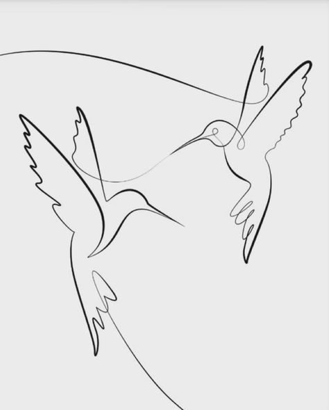 2 Hummingbirds Drawing, Lined Hummingbird Tattoo, Simple Line Hummingbird Tattoo, Hummingbird Sketch Simple, Whimsical Hummingbird Tattoo, Linework Hummingbird Tattoo, Bluejay Tattoo Simple, Hummingbird Line Art, Humming Bird Tattoo Ideas