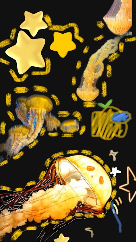 ( I made this for my bff :D ) Yellow Jellyfish, Jellyfish Wallpaper, Jellyfish Art, My Bff, Yellow Wallpaper, Wallpaper Pc, Jellyfish, Yellow, Art