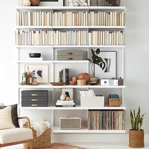 Bookshelf - Elfa Décor 6' Bookshelf - Wall Bookshelf | The Container Store Diy Bookshelf Ideas, Diy Bookshelves, Elfa Shelving, Wall Bookshelf, Shop Shelving, Bookshelf Wall, Decor Bookshelf, Diy Bookshelf, Bookshelf Ideas