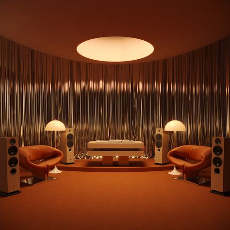 Music dreaming :: Behance Podcast Decor, Neo Art Deco, New York Loft, Art Interior Design, Lounge Lighting, Architecture 3d, Hotel Interior Design, Interiors Dream, Florida House