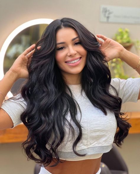 Natural Loose Curls, Latina Hairstyles Long, 24 Inch Hair Extensions, Black Hair Curls, Microlink Hair Extensions, Hair Stayl, Black Wavy Hair, Black Wedding Hairstyles, Black Curls