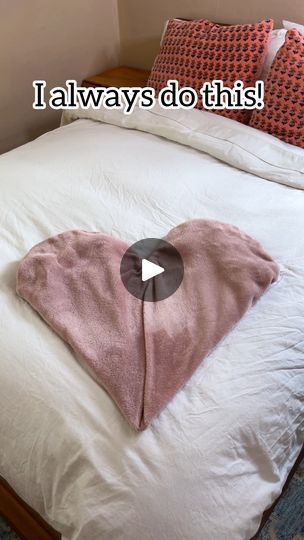 How To Fold A Blanket Into A Heart, Blanket Folding Hack, Blanket Folding, Sweetheart Valentines, Folding Towels, Household Tips, Original Video, Love Is In The Air, Household Hacks