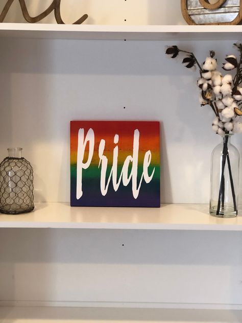 Celebrate Pride with a new sign! This rainbow sign is so colorful and bright. Show your Pride with a standout sign like this. Can be hung or be placed on a shelf to sit. ���💛 SIGN 💛 is hand painted with permanent vinyl lettering. All of our signs are unique. We allow the natural beauty of the wood to show through, so expect slight variations in the color, grain, knots, etc. Although the sign can withstand the elements, it is recommended they are not in direct constant sunlight. 💛 DIMENSIONS 💛 T Beach Signs Wooden, Rainbow Sign, Established Sign, Tile Wall Art, Rustic Wood Signs, Diy Holiday Decor, Cricut Creations, Wood Letters, Rainbow Pride