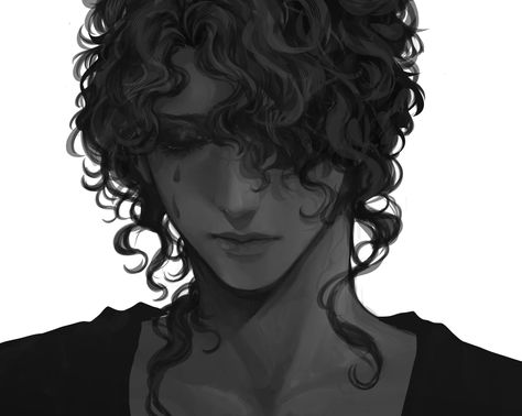 Curly Hair Boy Drawing, Hair Boy Drawing, Curly Hair Boy, Anime Curly Hair, Curly Hair Cartoon, Long Hair Drawing, Long Curly Hair Men, Curly Hair Drawing, Hair Boy