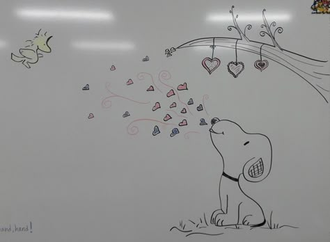 Valentine's Day Whiteboard Art Valentine Whiteboard Ideas, Board Drawings Whiteboard, Fun Whiteboard Drawings, Valentines Day White Board Ideas, Valentines White Board Ideas, February White Board Ideas, White Board Drawings Whiteboard, Cute White Board Ideas Drawings, Dorm Whiteboard Ideas