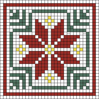 Alpha pattern #161951 | BraceletBook Cross Stitch Poinsettia Pattern, Alpha Patterns Crochet Christmas, Alpha Christmas Patterns, Christmas Pixel Grid, Alpha Patterns Flower, Christmas Alpha Patterns, Poinsettia Cross Stitch, Alpha Crochet, Xmas Crochet