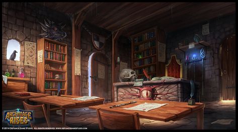 ArtStation - archmage rises mage's classroom, Rogier van de Beek Composition Board, Medieval Artwork, Dnd World Map, Art Articles, Indie Art, Fantasy House, Fantasy Castle, Fantasy Setting, Environment Concept Art