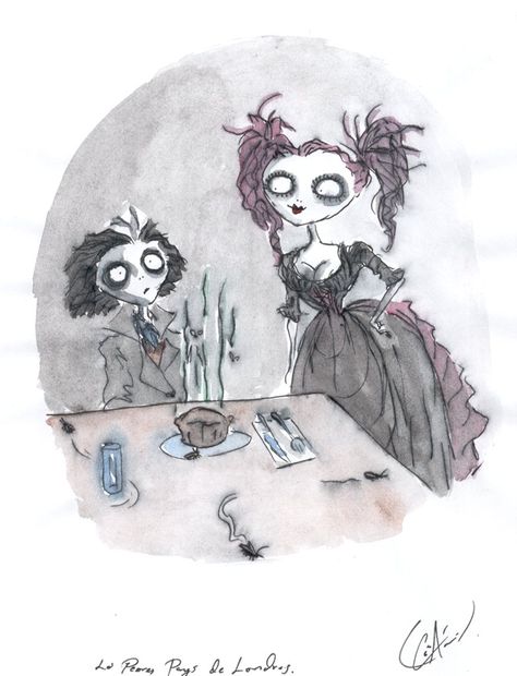 I HAVE NEVER SEEN THIS ONE! I mean this drawing... Of course I've seen these two... :3 Tim Burton Sketches, Tim Burton Drawings Style, Tim Burton Artwork, Tim Burton Drawings, Tim Burton Art Style, Tim Burton Style, Arte Monster High, Tim Burton Art, Tim Burton Films