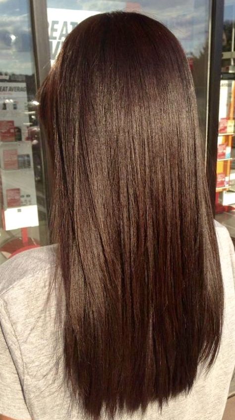 Chocolate Brown Dyed Hair, Chocolate Brown Hair Straight, Deep U Cut Haircut, Dark Brown Hair Straight, Chestnut Brown Hair Straight, Chocolate Brown Hair Shoulder Length Straight, Dark Brown Mid Length Hair Straight, Straight Dark Brown Hair, Long Chocolate Brown Hair Straight