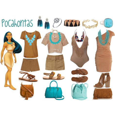 Pocahontas Disneybound, Pocahontas Aesthetic, Pocahontas Outfit, Disney Character Outfits, Disneyland Princess, Disney Bachelorette, Disney Dress Up, Outfit Aesthetics, Disney Princess Outfits