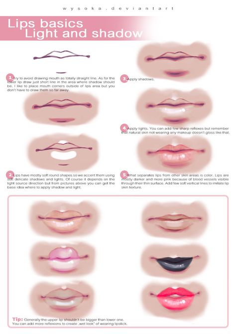 How To Draw Lips by wysoka How To Draw Nose, Lips Drawing, Coloring Tutorial, 인물 드로잉, Poses References, Digital Painting Tutorials, Drawing Tutorials, Digital Art Tutorial, Eye Drawing