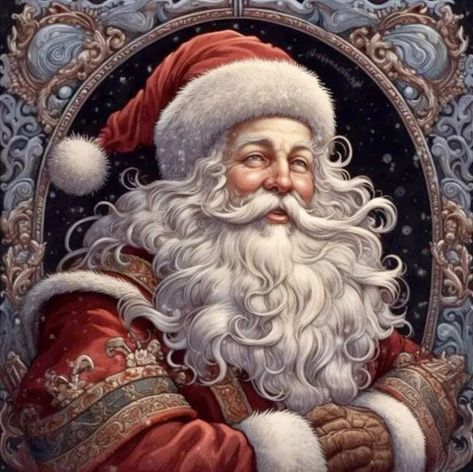 Santa Drawings, Santa Faces, Santa Claus Images, Christmas Santas, Victorian Santa, Pen Craft, Santa Art, Santa Pictures, Christmas Poster