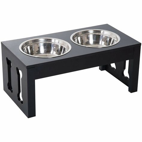 Pawhut Elevated Feeder & Reviews | Wayfair Raised Dog Feeder, Pet Food Bowl, Dog Feeding Station, Elevated Dog Bowls, Outdoor Cat House, Dog Bowl Stand, Bowl Stand, Dog Food Bowls, Stainless Steel Bowls