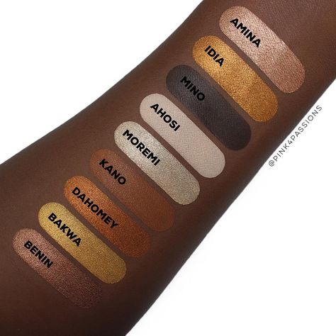 Juvia's Place Warrior Palette swatches, @pink4passions Eyeshadow Looks Brown Eyes, Eyeshadow Looks Brown, Neutral Brown Eyeshadow, Juvias Place Eyeshadow, Brown Eyeshadow Palette, Eyeshadow Tips, Eyes Game, Juvias Place, Rainbow Palette