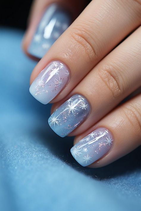 christmas nails, fall holiday nails, winter nails, december nails, winter nail designs, pretty nails ideas, stylish nails designs, fall baddie nails, winter christmas nails, christmas nails designs, christmas nails 2023, aesthetic christmas nails, pastel nails, cool blue nails, snowflake nails, winter nail art, holiday nail ideas, seasonal nail trends, festive manicure, trendy nail colors, icy nail designs, snowflake nail art, nail inspiration, frosty nails, seasonal nail looks Blue Christmas Nails, Sophisticated Nails, Glitter Gradient, December Nails, Snowflake Nail Art, Stylish Nails Designs, Pink French, Blue Nail Designs, Snowflake Nails