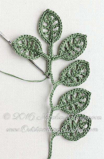 Crochet Greenery Free Pattern, Crochet Vines And Leaves Pattern, Irish Crochet Tutorial, Irish Pattern, Irish Lace Crochet Pattern, Irish Crochet Flowers, Crochet Pattern Tutorial, Beau Crochet, Irish Crochet Motifs