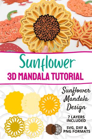 Layered Paper Art Template, Cricut Cardstock, Mandala Sunflower, Paper Mandala, Svg Tutorial, Sunflower Craft, Mandala Tutorial, Sunflower Mandala, Layered Mandala