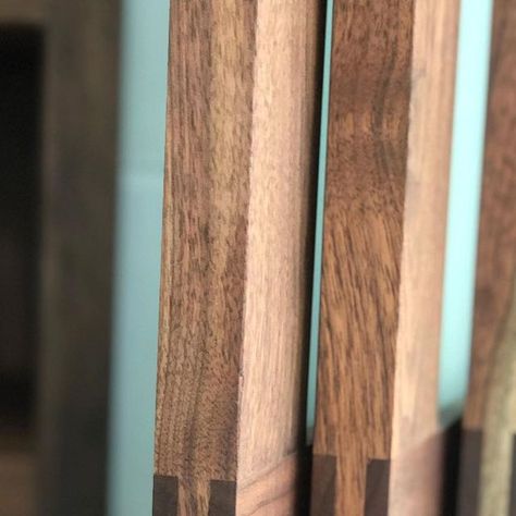 Sean Martin on Instagram: "Detail shot of the bridle joints on the “shoji screen” frames. #sgmartinwoodworks #woodworking #woodwork #woodworker #joinery #carpentry #walnut #customdoors #" 3 Way Wood Joinery, Formply Joinery, Shoji Screen, Detail Shots, Carpentry, Joinery, Walnut, Screen, Woodworking