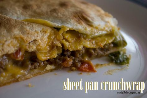 Homemade Crunchwrap, January Recipes, Mexican Appetizers, Crunch Wrap, Most Pinned, Taco Seasoning Packet, Recipe Sheets, Sheet Pan Dinners, Happy Kids