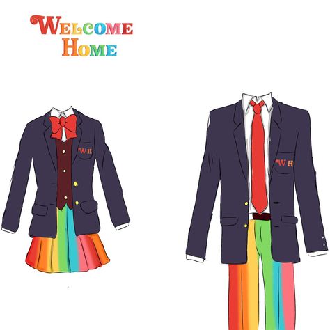 neighborhood school welcome home Welcome Home Neighborhood, Welcome Home Outfit, Welcome Home Crafts, Home Welcome Home, Drawing Outfits, Drawing Refrences, Welcome Home Posters, Fandom Art, Drawing Clothes