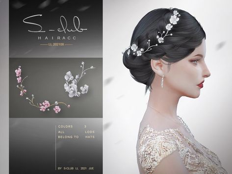 S-Club LL ts4 Hair ACC 202108 Sims 4 Wedding Hair Accessories, Sims 4 Wedding Accessories Cc, The Sims 4 Cc Headband, Sims 4 Acotar Cc, Sims Cc Jewelry, Sims Royal, Mod Accessories, Sims 4 Wedding Dress, Sims Accessories