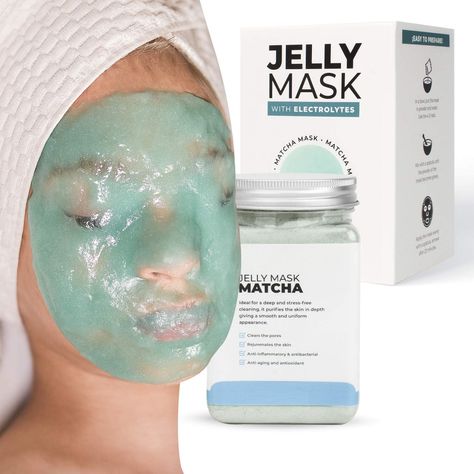 Skin Care Face Masks, Matcha Jelly, Hyperpigmentation Mask, Rubber Face Mask, Face Mask Peel Off, Rubber Mask, Korean Facial, Jelly Mask, Skin Care Face