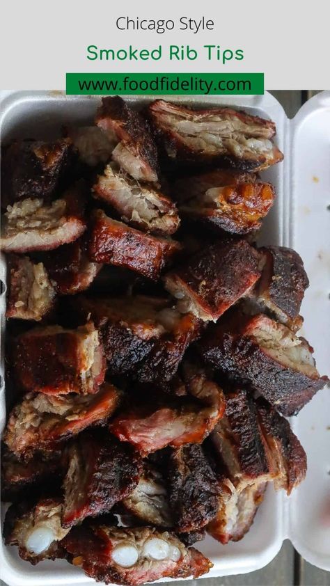 Tender meaty pieces of pork ribs rubbed with spices and slow-smoked to moist chewy morsels. #ribtips #ribs #bbq #smokerrecipes #4thofjuly #memorialdayrecipes Smoked Rib Tips, Rib Tips Recipe Grill, Bbq Rib Tips, Pork Rib Tips Recipe, Smoked Rib Tips Recipe, Rib Tips Recipe, Pitboss Recipes, Pork Rib Tips, The Best Ribs