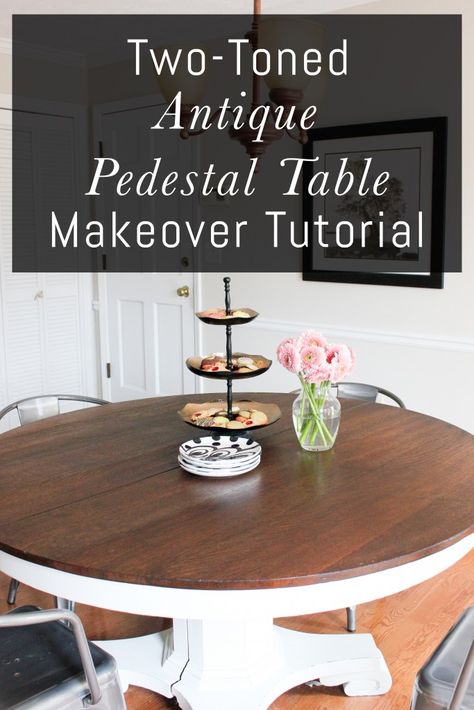 Antique Pedestal Table Makeover Tutorial - Erin Spain Pedestal Table Makeover, Round Pedestal Table, Garden Furniture Design, Furniture Sketch, Primitive Furniture, Table Makeover, Furniture Warehouse, Pedestal Table, Cheap Furniture