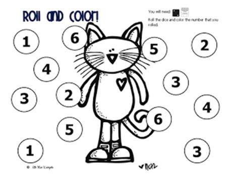 73 Cool Pete the Cat Freebies and Teaching Resources :: KindergartenWorks - Roll and Cover Cat Roll, Pete The Cats, Cat Activity, Pete The Cat, Math Workshop, Beginning Of The School Year, Math Numbers, Math Stations, Science Lab