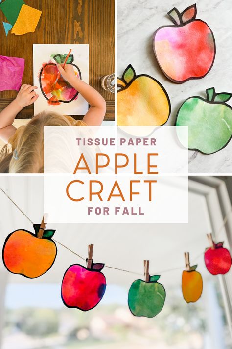 This fun apple activity is a great apple craft for preschool!  It could be used in an apple unit or as one of your letter a crafts for class! Kids of all ages will love this fun fall activity! Apple Art Projects For Toddlers, Apples Art Preschool, Apple Crafts For Kindergarten, Easy Fall Crafts For Preschoolers, Apple Art Preschool, Harvest Theme Preschool, Apple Crafts For Toddlers, Toddler Apple Activities, Apple Activities For Toddlers