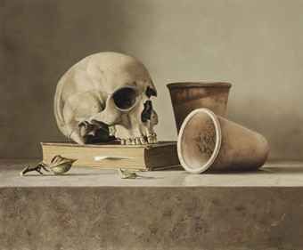 Dennis Mogelgaard (b. 1959) - Still life with skull - painting Shade Reference, Vanitas Paintings, Still Life Artists, Momento Mori, Still Life Photos, Skull Painting, Still Life Drawing, Paul Cezanne, Artist Models