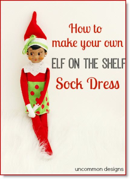 Elf on the shelf dress ♥ http://felting.craftgossip.com/2013/12/12/elf-on-the-shelf-dress-made-from-a-sock/ Elf On The Shelf Dress, Easter Egg Decorating Party, Shelf Elf, Sock Organization, Elf Clothes, Holiday Socks, Elf Costume, An Elf, Sewing Skills